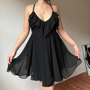 y2k Guess black mini babydoll dress